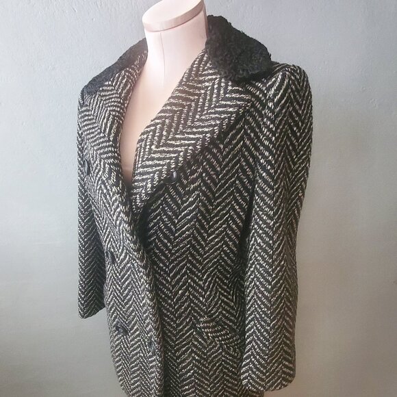 Anne Fogarty 2 Piece Tweed Skirt-Coat Set/ Women's Vintage Designer Suit - Picture 2 of 12